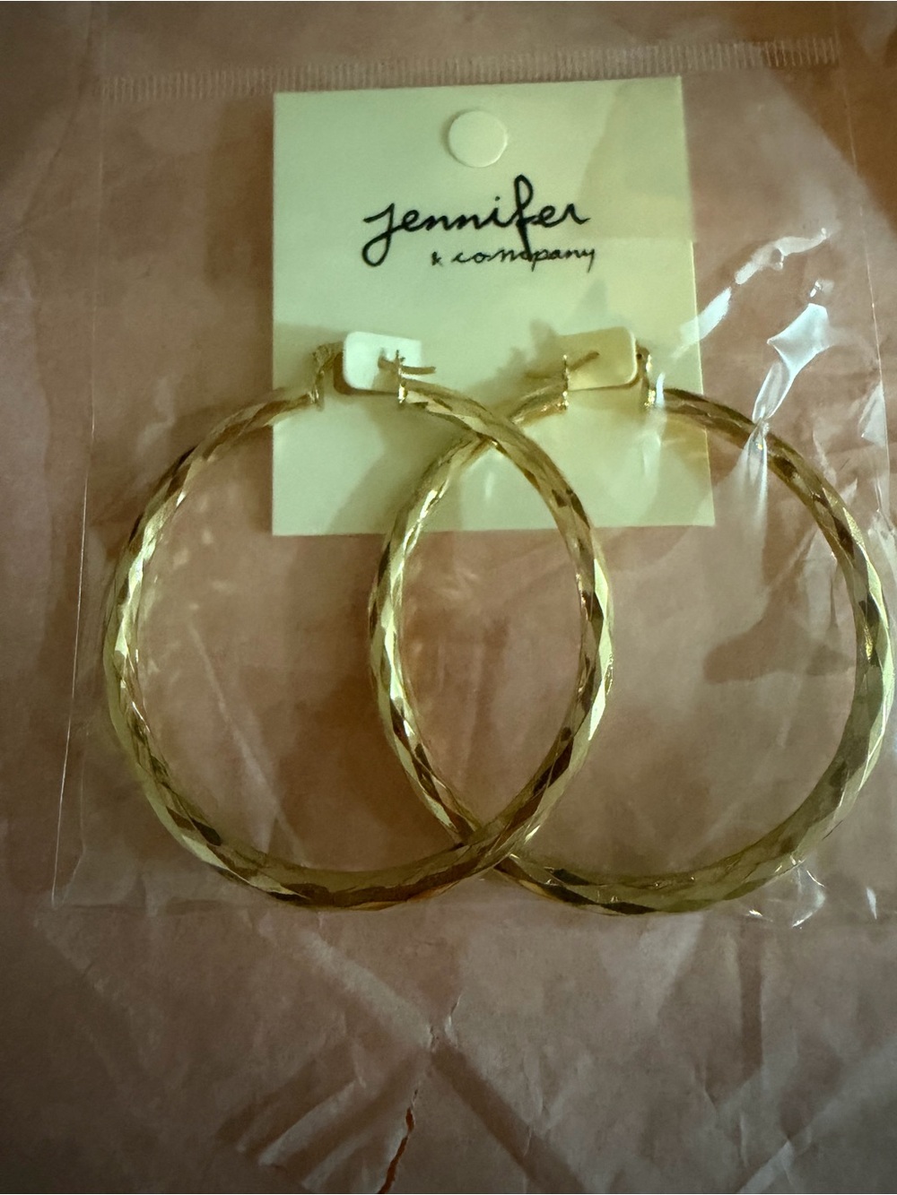 Gold Textured Hoop Earrings